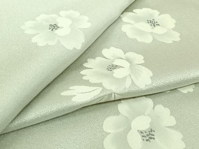 平和屋着物▽上質な小紋　単衣　草花文　正絹　逸品　AABL8978jh