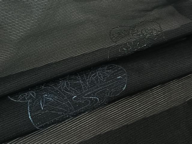 平和屋着物▽羽織　スリーシーズン　春夏秋　塵除け　舞花文　黒地　正絹　逸品　AABL8986jh