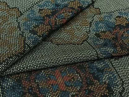 平和屋着物▽上質な紬　単衣　花亀甲文　正絹　逸品　AABL9000jh