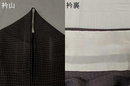 平和屋着物▽上質な小紋　単衣　格子　正絹　逸品　AABL9002jh