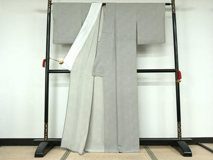 平和屋着物▽江戸小紋　単衣　市松寄せ小紋柄　正絹　逸品　AABL9004jh