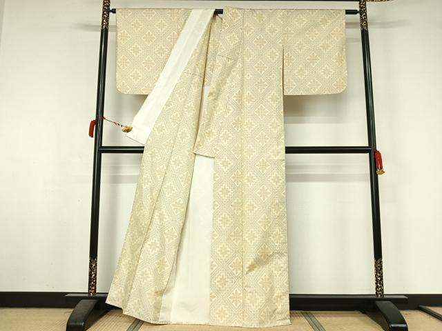 平和屋着物▽本場大島紬　単衣　花菱文　正絹　逸品　AABL9005jh