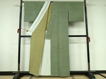 平和屋着物▽上質な小紋　単衣　霞文　正絹　逸品　AABL9006jh