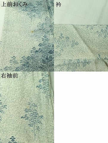平和屋着物▽訪問着　単衣　樹林文　正絹　逸品　AABL9007jh