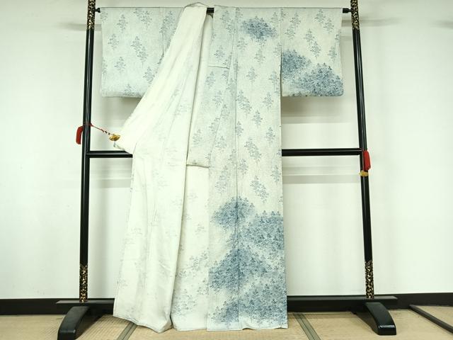 平和屋着物▽訪問着　単衣　樹林文　正絹　逸品　AABL9007jh