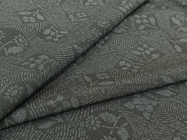 平和屋着物▽上質な小紋　単衣　草花文　正絹　逸品　AABL9010jh