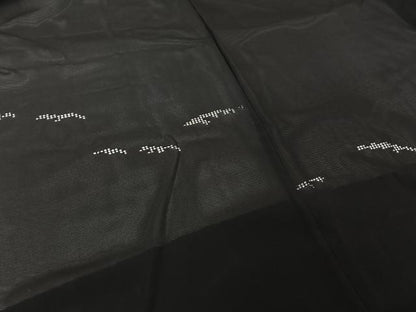 平和屋着物▽羽織　スリーシーズン　春夏秋　塵除け　立波文　黒地　正絹　逸品　AABL9011jh