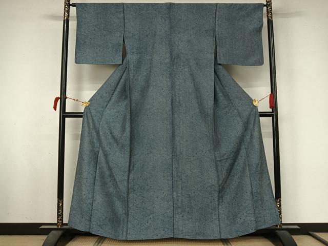 平和屋着物▽江戸小紋　単衣　雲重ね文　鮫小紋柄　正絹　逸品　AABL9020jh