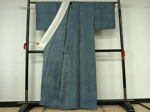 平和屋着物▽江戸小紋　単衣　雲重ね文　鮫小紋柄　正絹　逸品　AABL9020jh