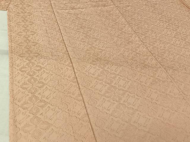 平和屋着物▽上質な色無地　単衣　総レース　花菱地紋　虹色　正絹　逸品　AABL9021jh