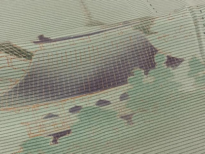 平和屋着物▽訪問着　無双　紗袷　紗×絽　風景文　金彩　さが美扱い　正絹　逸品　AABL9023jh