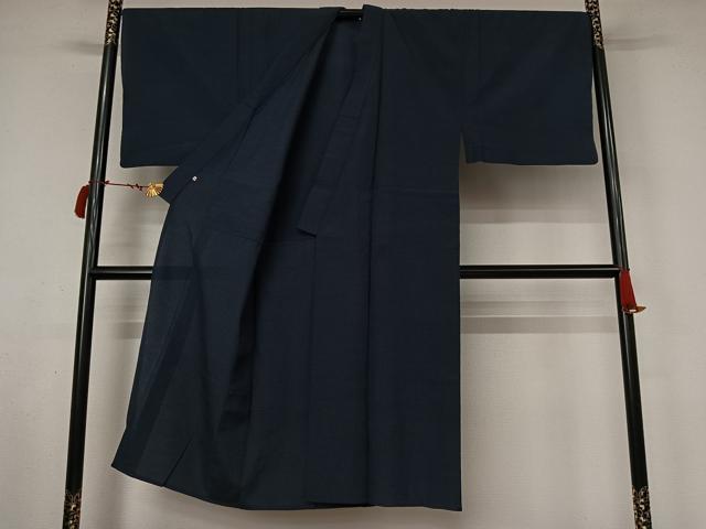 平和屋着物▽男性　本塩沢　単衣　110亀甲　総詰め　松坂屋扱い　正絹　逸品　AABL9034jh