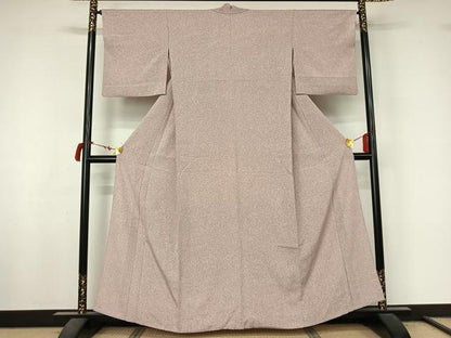 平和屋着物▽上質な小紋　単衣　霞文　たたき染め　正絹　逸品　AABL9038jh