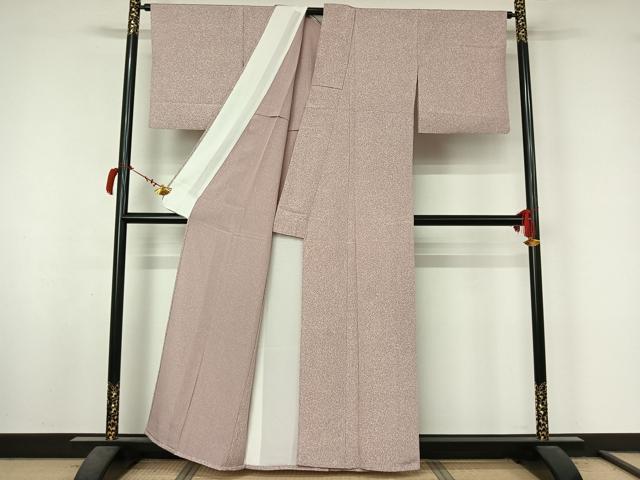 平和屋着物▽上質な小紋　単衣　霞文　たたき染め　正絹　逸品　AABL9038jh