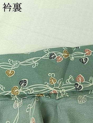 平和屋着物▽上質な小紋　単衣　唐草文　正絹　逸品　AABL9042jh