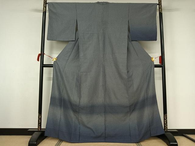 平和屋着物▽お召　訪問着　単衣　霞文　正絹　逸品　AABL9044jh