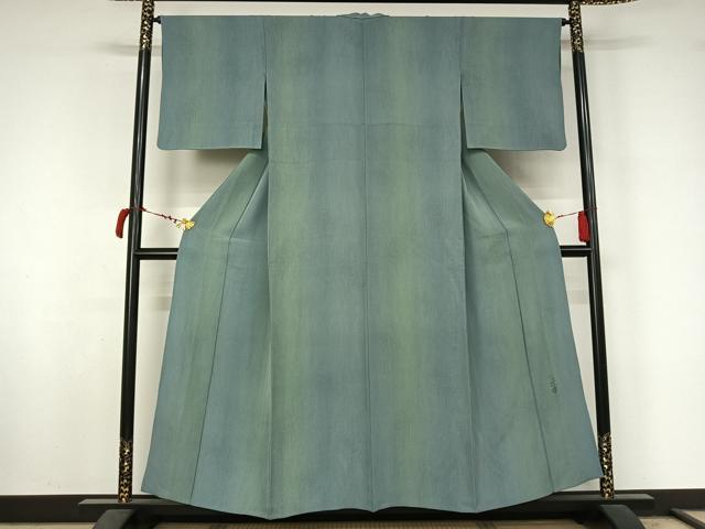 平和屋着物▽上質な小紋　単衣　作家物　霞文　暈し染め　正絹　逸品　AABL9045jh
