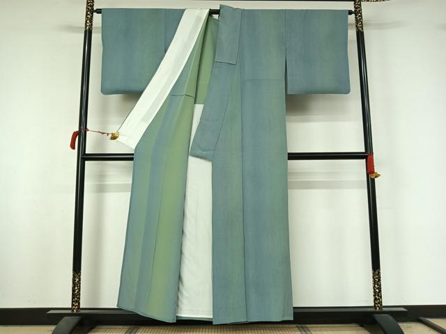 平和屋着物▽上質な小紋　単衣　作家物　霞文　暈し染め　正絹　逸品　AABL9045jh