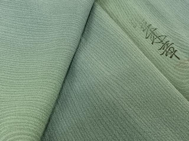 平和屋着物▽上質な小紋　単衣　作家物　霞文　暈し染め　正絹　逸品　AABL9045jh