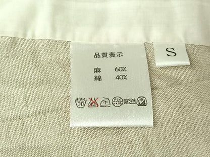平和屋着物▽小紋　単衣　象牙色　綿麻　AABL9056jh