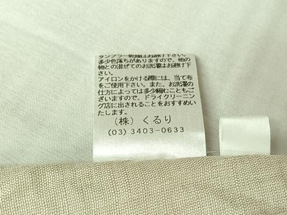 平和屋着物▽小紋　単衣　象牙色　綿麻　AABL9056jh