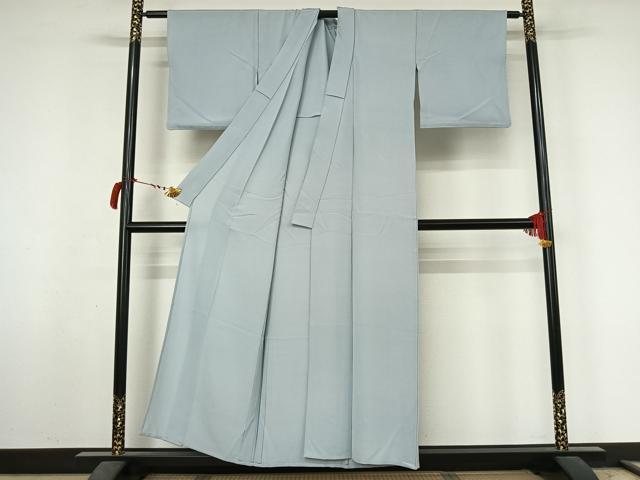 平和屋着物▽上質な色無地　単衣　月白色　正絹　逸品　AABL9059jh