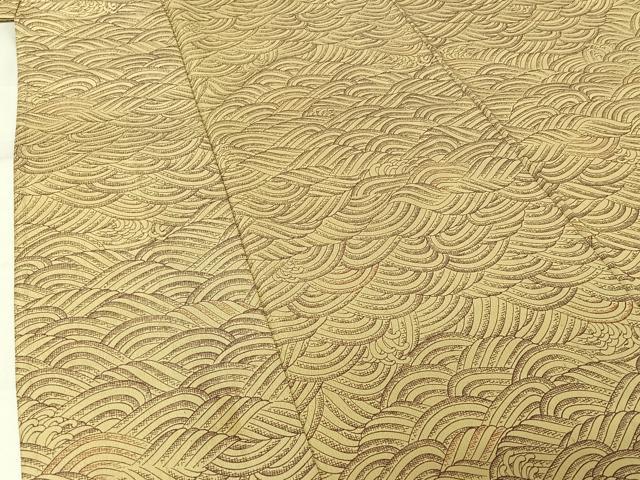平和屋着物▽小紋　単衣　立波文　洗える着物　AABL9061jh