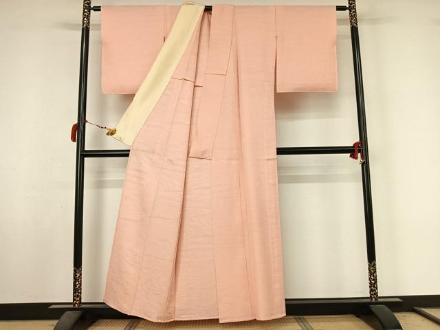 平和屋着物▽上質な色無地　単衣　流水地紋　虹色　正絹　逸品　AABL9062jh