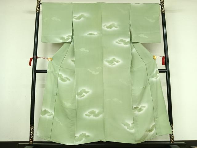 平和屋着物▽上質な小紋　単衣　雲取り吉祥文　暈し染め　正絹　逸品　AABL9068jh