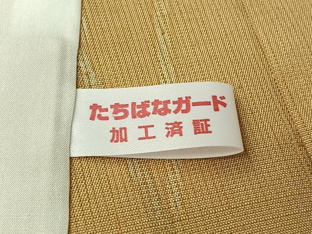 平和屋着物▽染色作家　草野一騎　小紋　単衣　紬地　ろうけつ染め　草花文　金彩　正絹　逸品　AABL9071jh