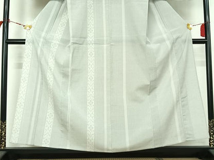 平和屋着物▽訪問着　本塩沢　単衣　110亀甲　花間道　正絹　逸品　AABL9081jh
