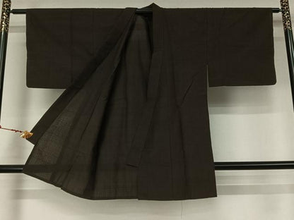 平和屋着物▽男性　半着　袴下着物　単衣　霞文　正絹　逸品　AABL9082jh