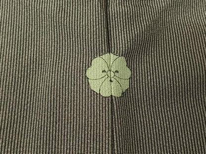 平和屋着物▽江戸小紋　単衣　万筋　薄柿色×羊羹色　正絹　逸品　AABL9084jh