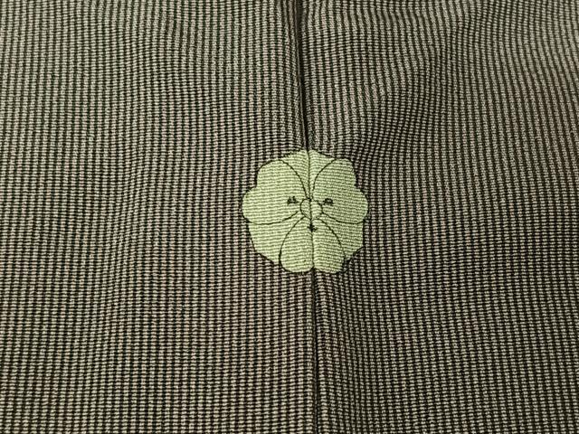 平和屋着物▽江戸小紋　単衣　万筋　薄柿色×羊羹色　正絹　逸品　AABL9084jh