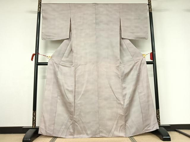 平和屋着物▽上質な小紋　単衣　霞文　銀通し地　正絹　逸品　AABL9091jh