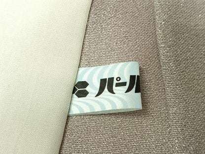 平和屋着物▽上質な小紋　単衣　霞文　銀通し地　正絹　逸品　AABL9091jh