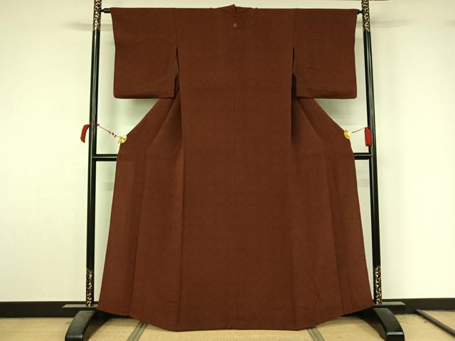 平和屋着物▽上質な小紋　単衣　霞文　鬼しぼ縮緬　正絹　逸品　AABL9092jh