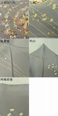 平和屋着物▽本加賀友禅作家　岡崎重雄　訪問着　単衣　草花文　暈し染め　正絹　逸品　AABL9099jh