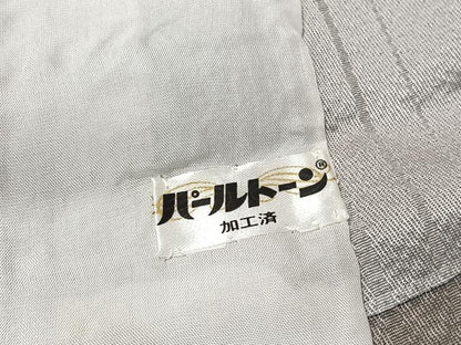 平和屋着物▽上質な小紋　単衣　草葉文　正絹　逸品　AABL9102jh