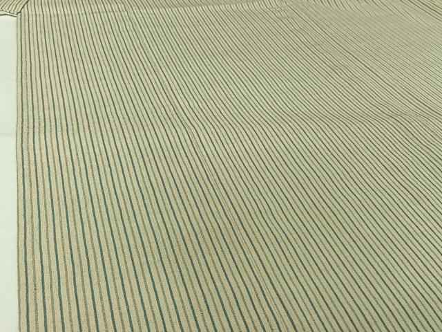 平和屋着物▽信州紬　単衣　縞　小岩井紬工房　証紙付き　正絹　逸品　AABL9105jh