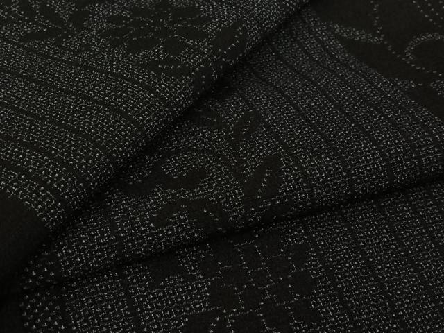 平和屋着物▽本塩沢　単衣　110亀甲　花間道　正絹　逸品　未使用　AABL9117jh