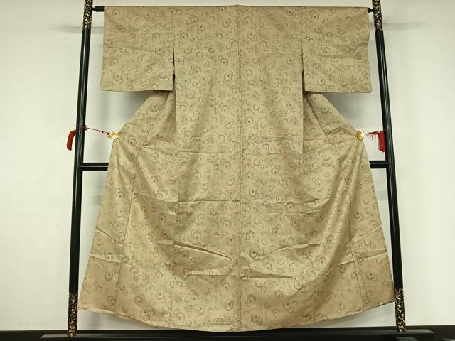 平和屋着物▽小紋　単衣　亀甲麻の葉文　AABL9124jh