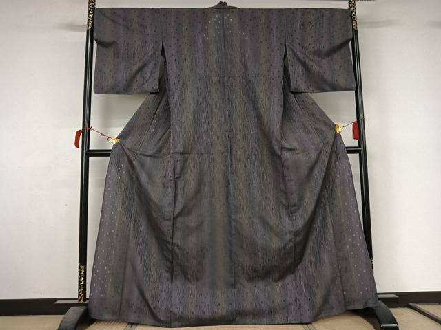 平和屋着物▽上質な小紋　単衣　捩り織　霞文　暈し染め　正絹　逸品　AABL9125jh