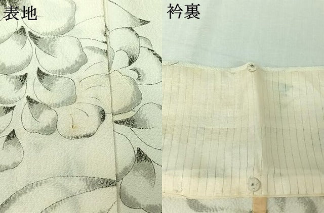 平和屋着物▽上質な小紋　単衣　辻が花　鬼しぼ縮緬　正絹　逸品　AABL9126jh