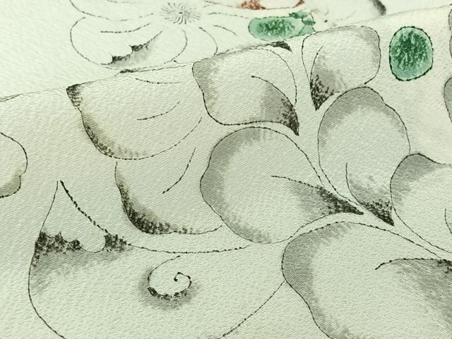 平和屋着物▽上質な小紋　単衣　辻が花　鬼しぼ縮緬　正絹　逸品　AABL9126jh