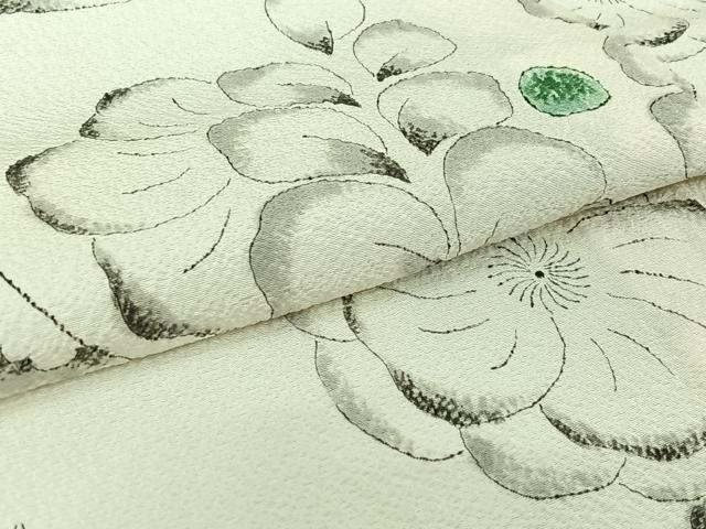 平和屋着物▽上質な小紋　単衣　辻が花　鬼しぼ縮緬　正絹　逸品　AABL9126jh