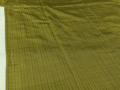 平和屋着物▽上質な紬　単衣　縞　正絹　逸品　AABL9130jh