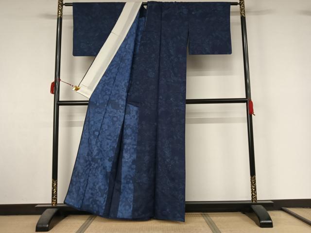 平和屋着物▽小紋　単衣　更紗花文　AABL9133jh