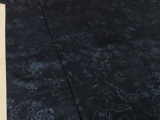 平和屋着物▽小紋　単衣　更紗花文　AABL9133jh