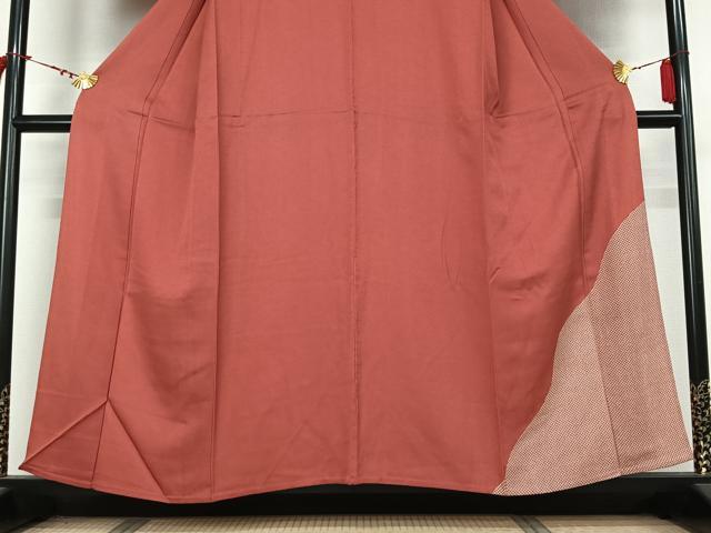平和屋着物▽豪華色留袖　単衣　鹿の子文様　長春色　正絹　逸品　未使用　AABL9134jh